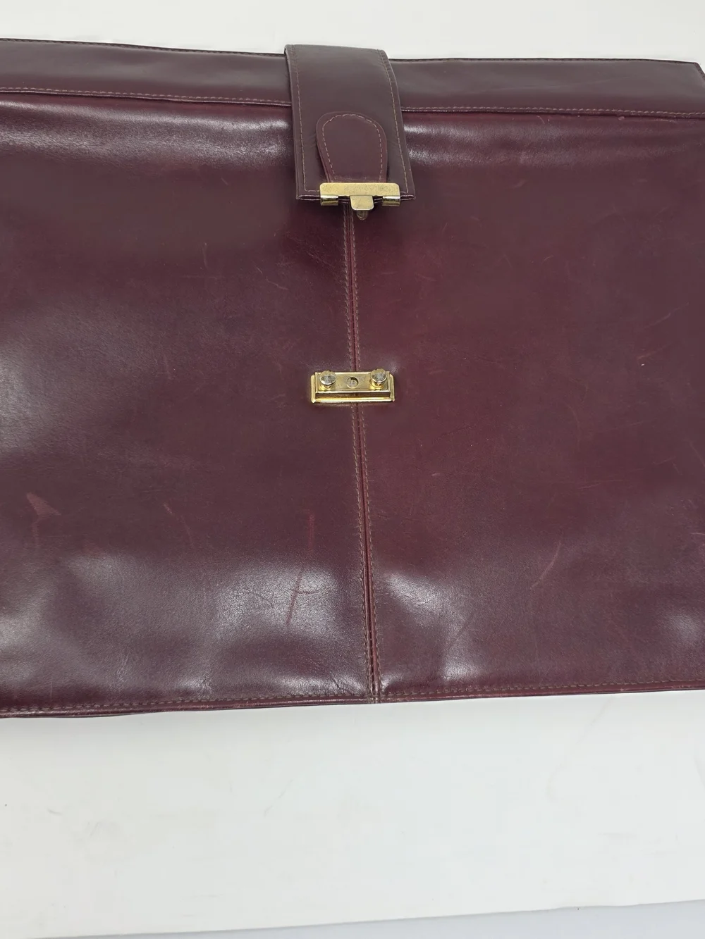 Men's Leather Briefcase in Deep Burgundy - Professional Work Bag